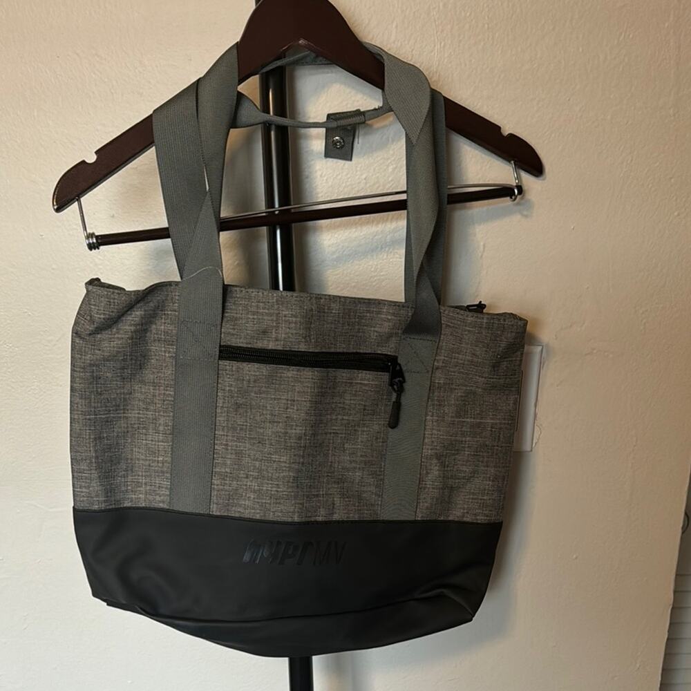 Gray and Black Kipling Men's Tote Bag